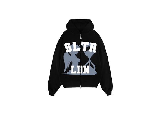 Patience Zip Up Hoodie (Black)