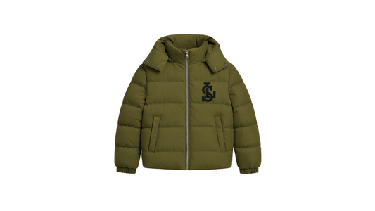 SL Puffer Jacket (Military Green) Hooded