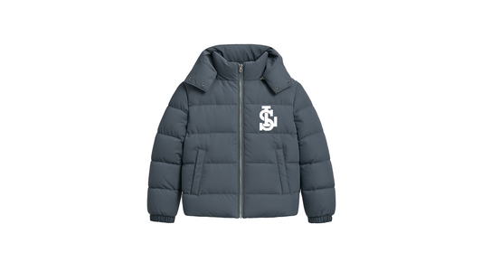SL Puffer Jacket (Stone Blue) Hooded