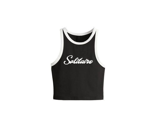 Solitaire Baseball Cropped Vest (Black)