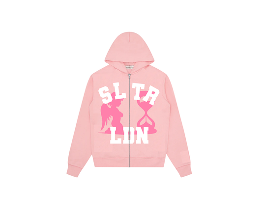 Patience Zip Up Hoodie (Pink)