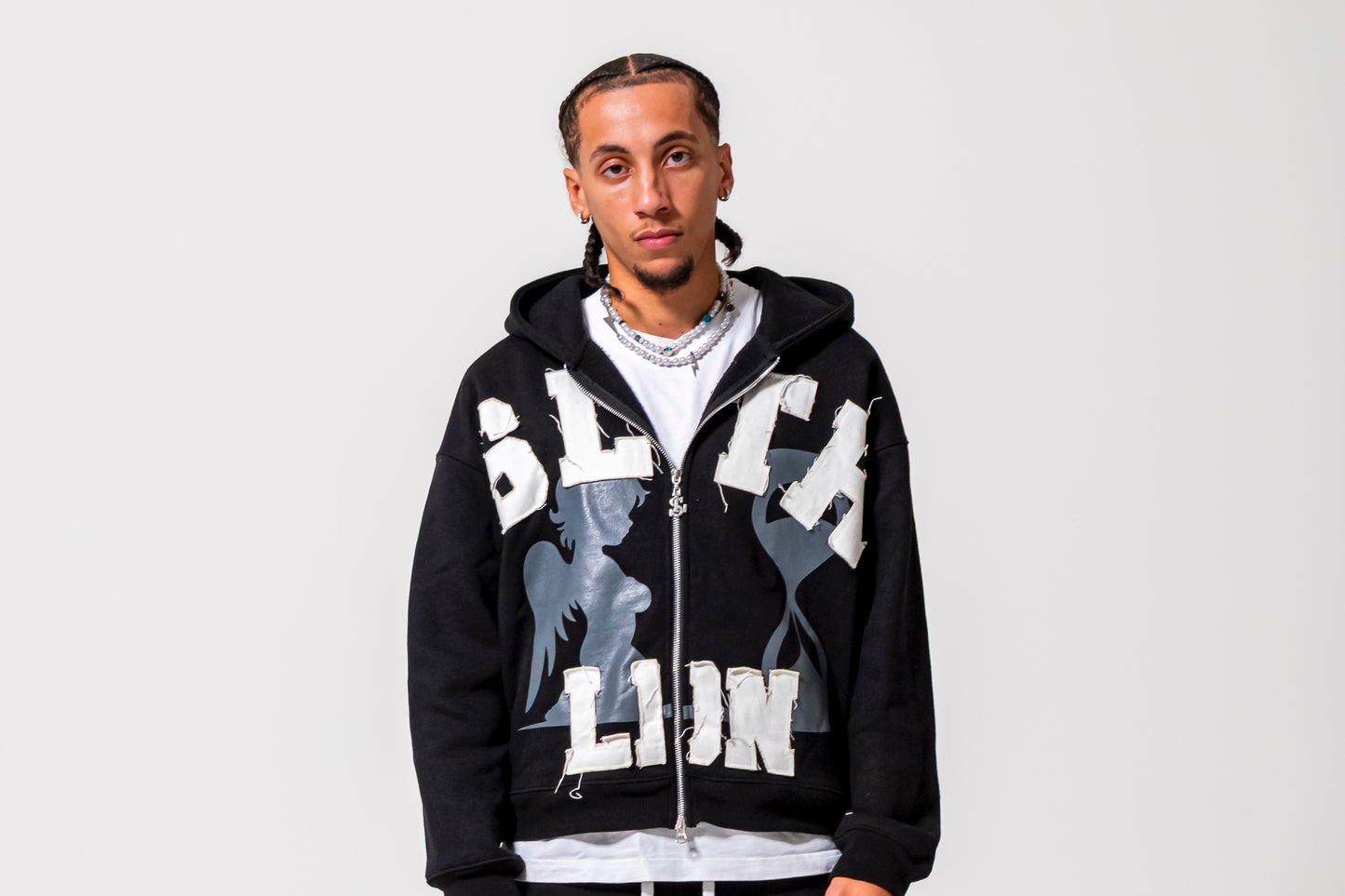 Patience Zip Up Hoodie (Black)